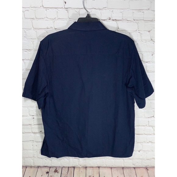 NWT Topman blue short sleeve shirt silver zip L - Picture 2 of 4